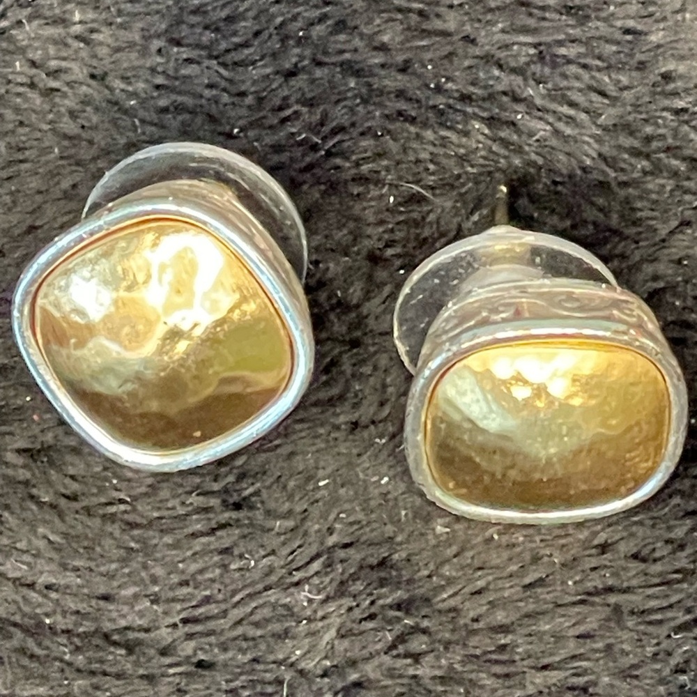 Brighton gold and silver post earrings.